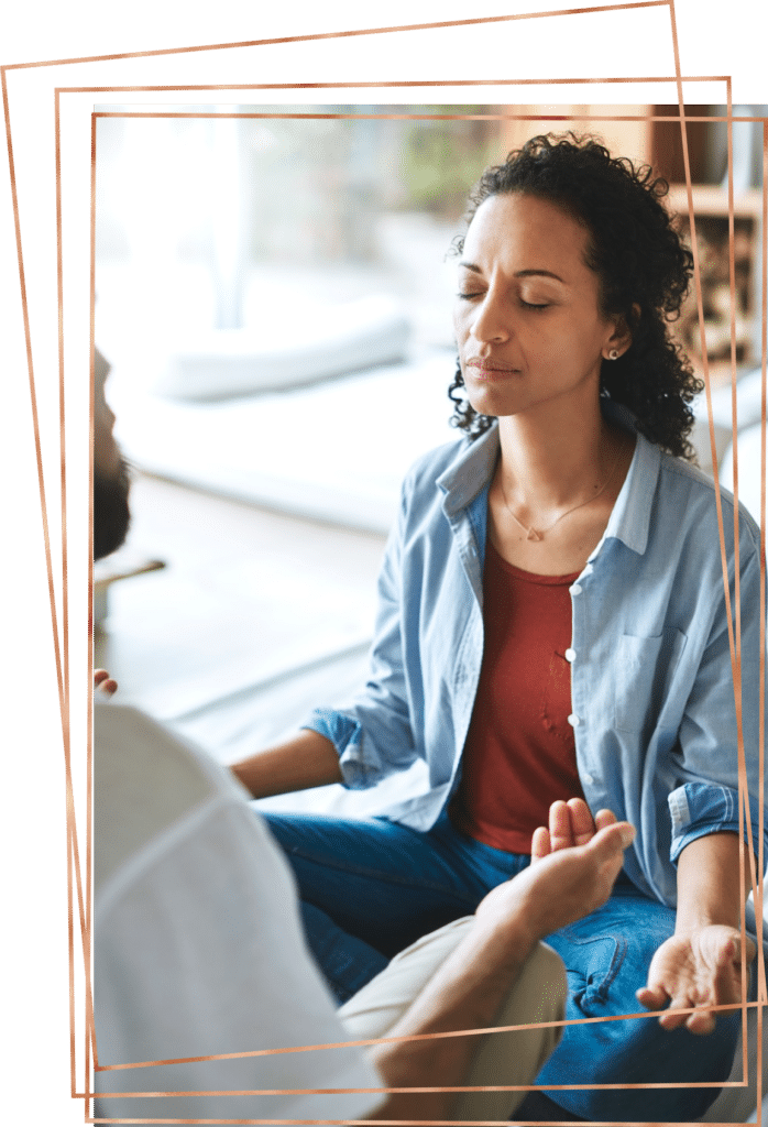 Woman sitting in meditation