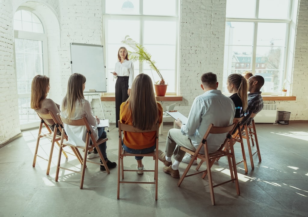 Group therapy session for BPD during residential treatment center.